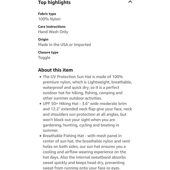 Creekstone Wide Brim Sun Hat Neck Flap UPF 50+ UV Protection Waterproof Unisex - Picture 7 of 8